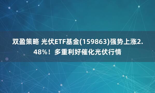 双盈策略 光伏ETF基金(159863)强势上涨2.48%！多重利好催化光伏行情