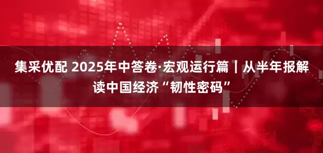 集采优配 2025年中答卷·宏观运行篇｜从半年报解读中国经济“韧性密码”